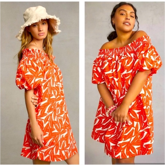 NWT WHIT TWO by Anthropologie Banana Leaf Off-Shoulder Dress - Picture 5 of 5